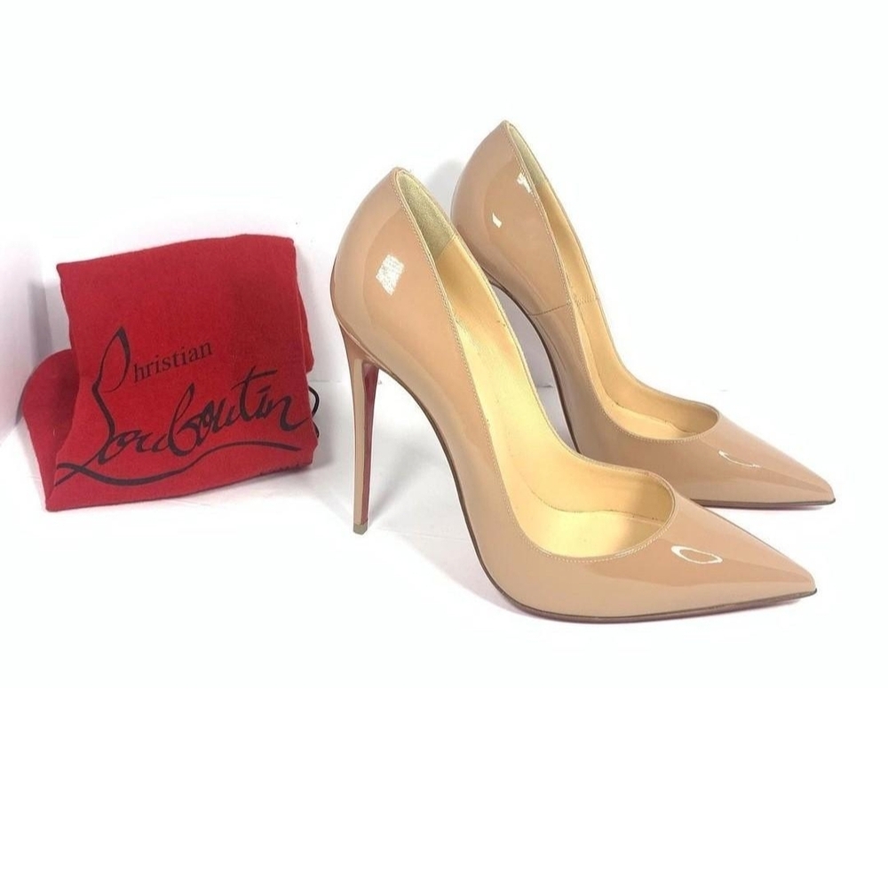 Christian Louboutin Nude Patent Leather Pumps